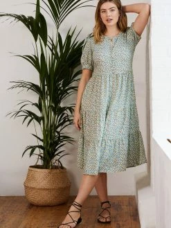 Baukjen Clothing Evelyn Seed Print LENZINGâ„¢ ECOVEROâ„¢ Midi Dress | Blue