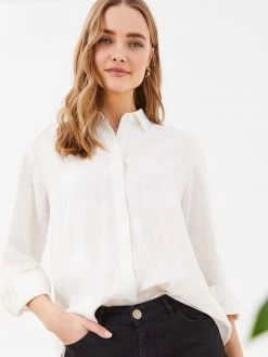 Baukjen Helena Hemp Boyfriend Shirt | Soft White
