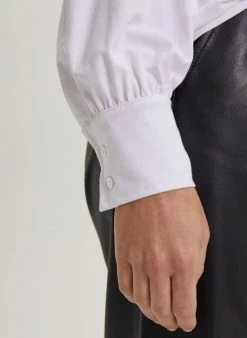 Baukjen Imken Ruffled Collar LENZING™ ECOVERO™ Jersey Blouse | Pure White Clothing