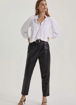 Baukjen Imken Ruffled Collar LENZING™ ECOVERO™ Jersey Blouse | Pure White Clothing