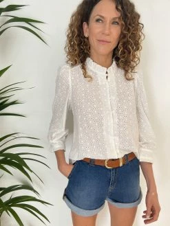 Baukjen Clothing Ishbel Embroidered Organic Cotton Blouse | Pure White