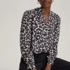 Baukjen Jaqueline Snow Leopard Print LENZING™ ECOVERO™ Jersey Blouse | Soft White Clothing