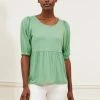 Baukjen Jennifer LENZING™ ECOVERO™ Jersey Puffed Shoulder Top | Jade Stone