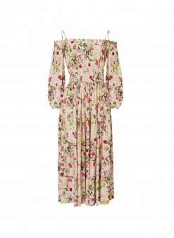 Baukjen Jessica Floral Print LENZING™ ECOVERO™ Off The Shoulder Dress | Pink Meadow