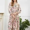 Baukjen Jessica Floral Print LENZING™ ECOVERO™ Off The Shoulder Dress | Pink Meadow