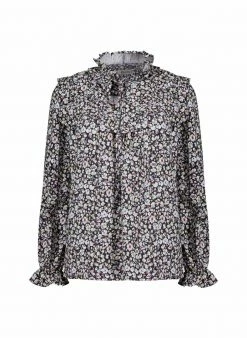 Baukjen Jordyn Vintage Floral Print LENZING™ ECOVERO™ Jersey Blouse | Caviar Black 13 Baukjen Jordyn Vintage Floral Print LENZING™ ECOVERO™ Jersey Blouse | Caviar Black