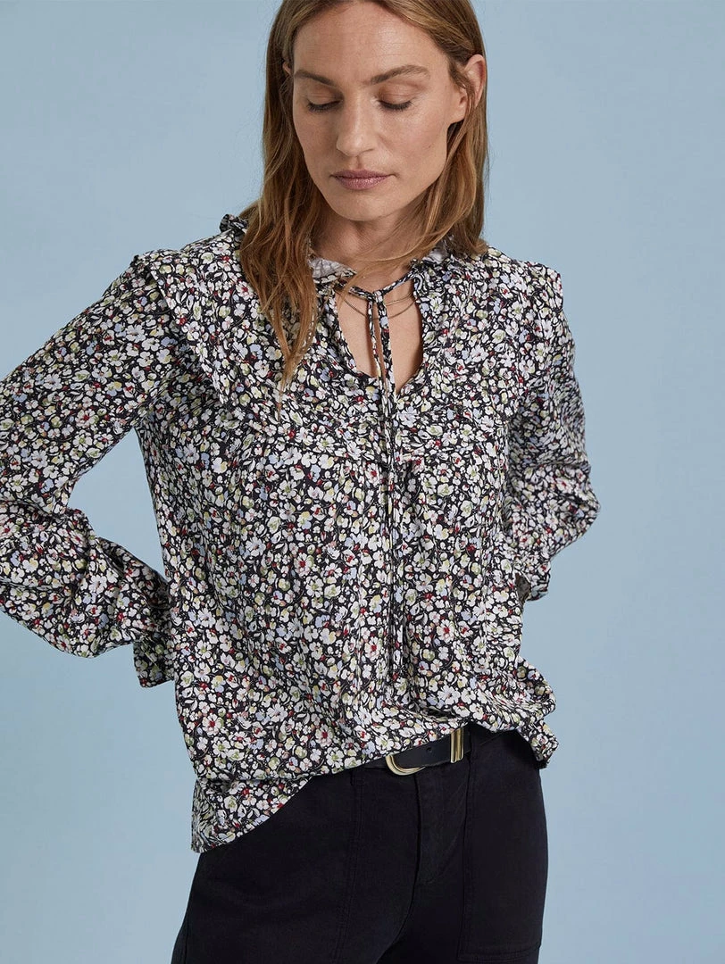 Baukjen Jordyn Vintage Floral Print LENZING™ ECOVERO™ Jersey Blouse | Caviar Black 3 Baukjen Jordyn Vintage Floral Print LENZING™ ECOVERO™ Jersey Blouse | Caviar Black