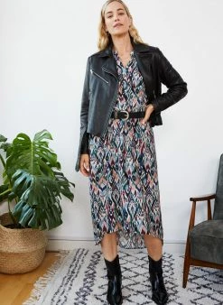 Baukjen Keilani Ikat Print FSC Viscose Midi Dress | Multicolour Clothing 8 Baukjen Keilani Ikat Print FSC Viscose Midi Dress | Multicolour Clothing