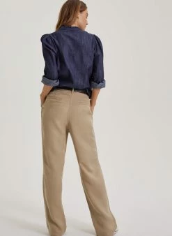 Baukjen Lianne TENCEL™ & Linen Wide Leg Trousers | Sand