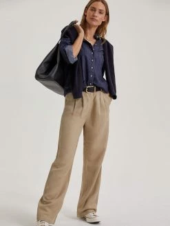 Baukjen Lianne TENCELâ„¢ & Linen Wide Leg Trousers | Sand