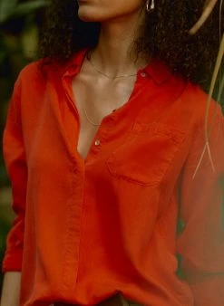 Baukjen Lillith TENCEL™ Oversized Shirt | Tangerine