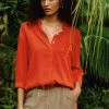 Baukjen Lillith TENCEL™ Oversized Shirt | Tangerine