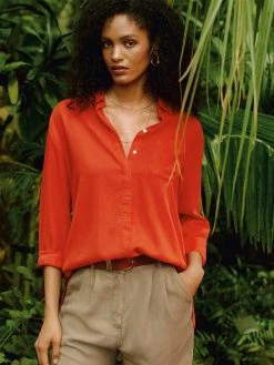 Baukjen Lillith TENCEL™ Oversized Shirt | Tangerine