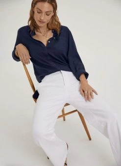 Baukjen Clothing Lillith TENCEL™ Oversized Shirt | Classic Navy