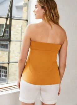 Baukjen Clothing Lily LENZING™ ECOVERO™ Jersey Bandeau Top | Mango Sorbet