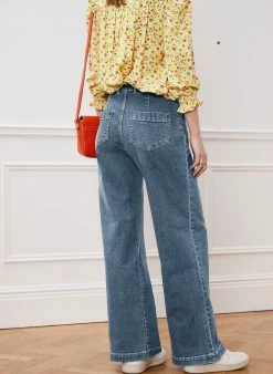 Baukjen Lou Organic Cotton Wide Leg Jeans | Light Indigo Wash