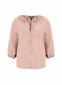 Baukjen Clothing Luisa TENCEL™ Vegan Silk Tie Neck Blouse | Powder Pink