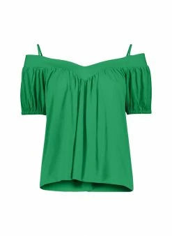 Baukjen Clothing Margaux LENZING™ ECOVERO™ Jersey Off-The-Shoulder Top | Jasper Green