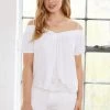 Baukjen Clothing Margaux LENZING™ ECOVERO™ Jersey Off-The-Shoulder Top | Pure White