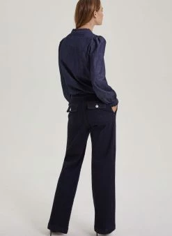 Baukjen Clothing Margot Organic Cotton Wide Leg Jeans | Dark Denim