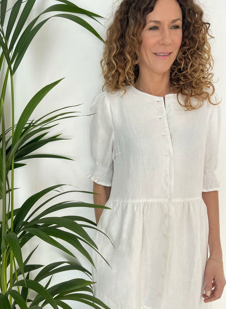 Baukjen Maxine Eco-Friendly Hemp Shirt Dress | Soft White 4 Baukjen Maxine Eco-Friendly Hemp Shirt Dress | Soft White