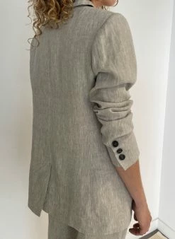 Baukjen Maxine Hemp Single Breasted Blazer | Natural