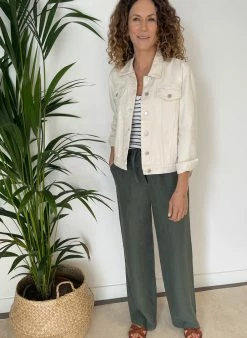 Baukjen Clothing Maxine Hemp Wide Leg Trousers | Khaki