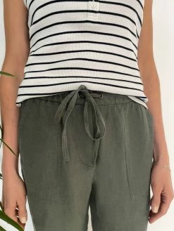 Baukjen Clothing Maxine Hemp Wide Leg Trousers | Khaki