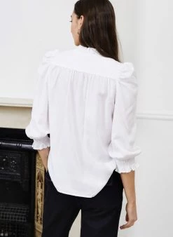 Baukjen Clothing Melie TENCEL™ Vegan Silk Puff Sleeve Blouse | Pure White
