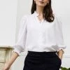 Baukjen Clothing Melie TENCEL™ Vegan Silk Puff Sleeve Blouse | Pure White