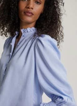 Baukjen Melie TENCEL™ Puff Sleeve Blouse | Ice Blue
