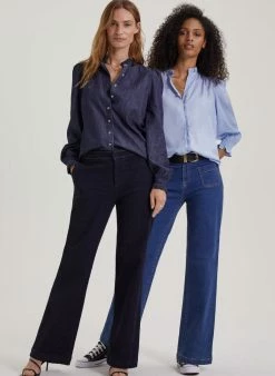 Baukjen Melie TENCEL™ Puff Sleeve Blouse | Ice Blue