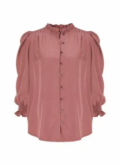 Baukjen Melie TENCEL™ Puff Sleeve Blouse | Pale Rosewood Clothing