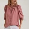 Baukjen Melie TENCEL™ Puff Sleeve Blouse | Pale Rosewood Clothing
