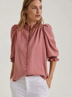 Baukjen Melie TENCELâ„¢ Puff Sleeve Blouse | Pale Rosewood Clothing