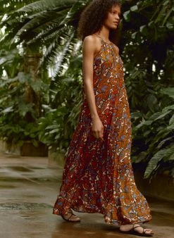 Baukjen Mila Halterneck LENZING™ ECOVERO™ Maxi Dress | White Amalfi