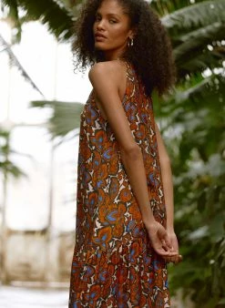 Baukjen Mila Halterneck LENZING™ ECOVERO™ Maxi Dress | White Amalfi