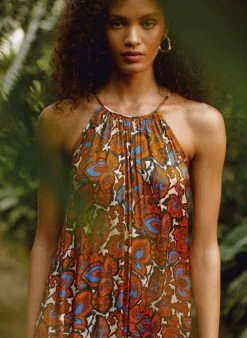 Baukjen Mila Halterneck LENZING™ ECOVERO™ Maxi Dress | White Amalfi