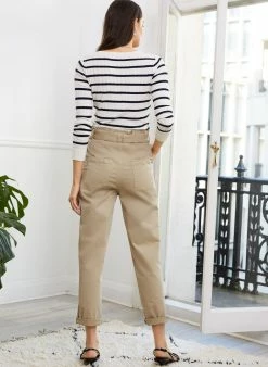 Baukjen Mirabell Organic Cotton Tapered Cargo Trousers | Sand Clothing