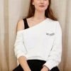 Baukjen Morgan Organic Cotton One-Shoulder Sweatshirt | Pure White Clothing