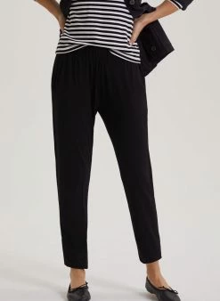 Baukjen Clothing Neath LENZING™ ECOVERO™ Jersey Tapered Trousers | Caviar Black