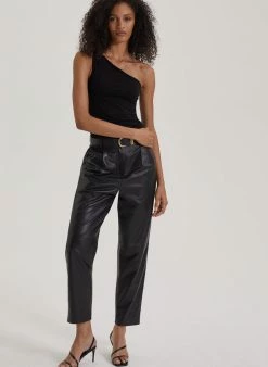 Baukjen Niecy LENZING™ ECOVERO™ Jersey Asymmetric Neck Top | Caviar Black