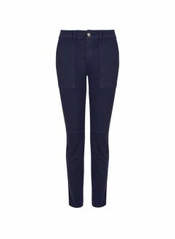 Baukjen Clothing Oralie Slim Fit Organic Cotton Cargo Trousers | Classic Navy