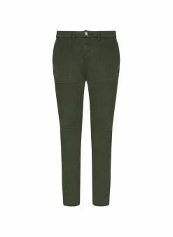 Baukjen Clothing Oralie Slim Fit Organic Cotton Cargo Trousers | Deep Khaki