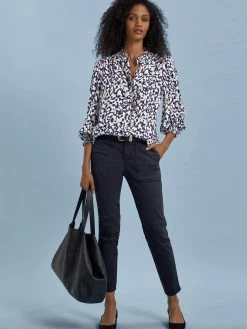 Baukjen Clothing Oralie Slim Fit Organic Cotton Cargo Trousers | Classic Navy