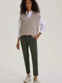 Baukjen Clothing Oralie Slim Fit Organic Cotton Cargo Trousers | Deep Khaki