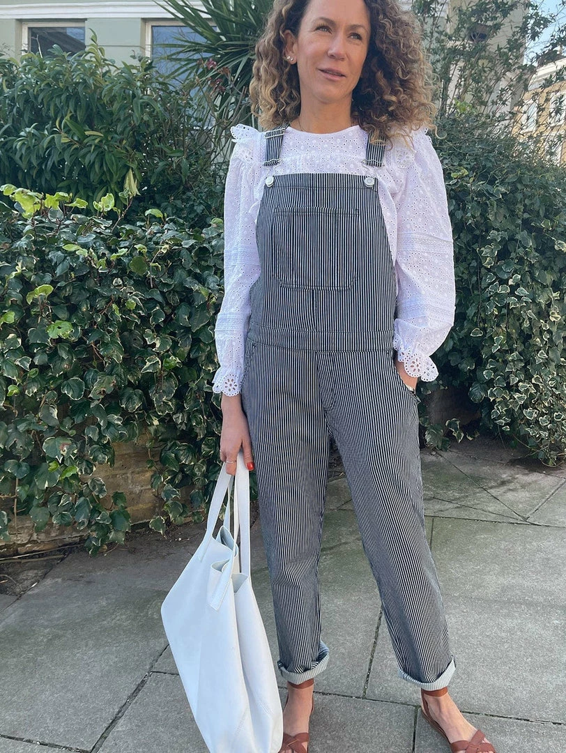 Baukjen Clothing Organic Cotton Stretch Dungarees | Indigo Stripe 3 Baukjen Clothing Organic Cotton Stretch Dungarees | Indigo Stripe