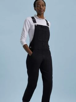 Baukjen Organic Cotton Stretch Dungarees | Washed Black