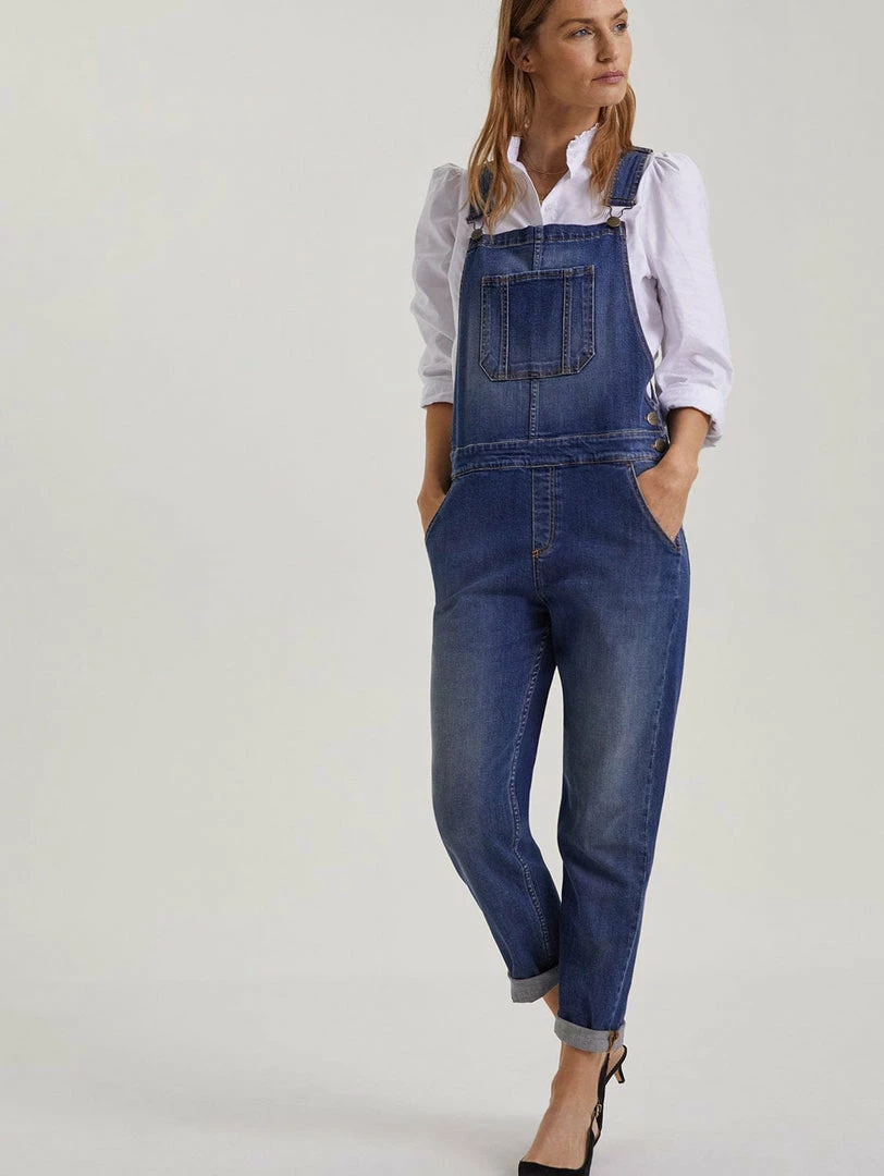Baukjen Organic Cotton Denim Stretch Dungarees | Washed Indigo 3 Baukjen Organic Cotton Denim Stretch Dungarees | Washed Indigo