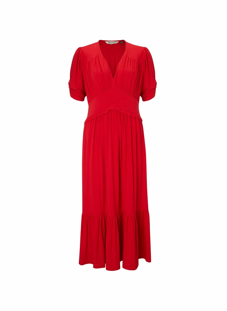 Baukjen Ottilie LENZING™ ECOVERO™ Jersey Midi Dress | Strawberry Red Clothing 7 Baukjen Ottilie LENZING™ ECOVERO™ Jersey Midi Dress | Strawberry Red Clothing